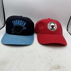 NBA Basketball Hat Oklahoma City Thunder Chicago Bulls Lot of 2